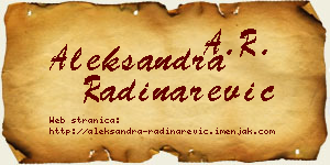 Aleksandra Radinarević vizit kartica
